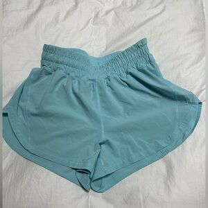 Lululemon, Track That Shorts, 3”,  turquoise blue, size 8